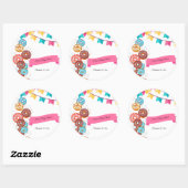 Sticker Rond Baby shower moderne pour bébés Donut arroser (Feuille)