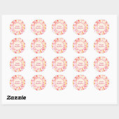 Sticker Rond Baby shower moderne Rétro Abstrait rose Vide (Feuille)