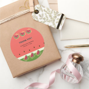 Sticker Rond Baby shower moderne Watermelon