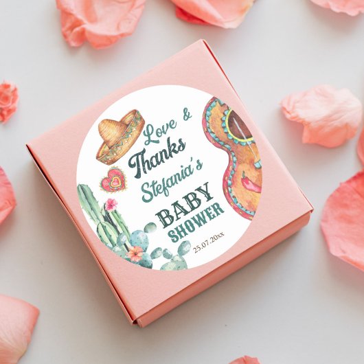 Sticker Rond Baby shower muchacho de fêtes mexicaines