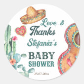 Sticker Rond Baby shower muchacho de fêtes mexicaines (Devant)