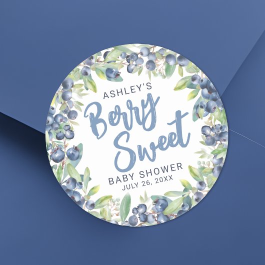 Sticker Rond Baby Shower Myrtille Sucrée Bébé