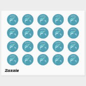 Sticker Rond Baby shower Narval (Feuille)