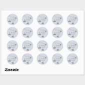 Sticker Rond Baby shower nautique (Feuille)