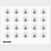 Sticker Rond Baby shower nautique (Feuille)