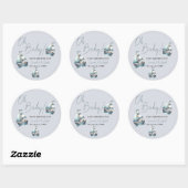 Sticker Rond Baby shower nautique (Feuille)