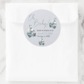 Sticker Rond Baby shower nautique (Sac)