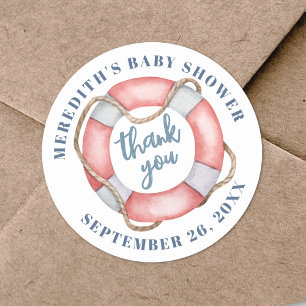 Sticker Rond Baby shower Nautique