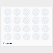 Sticker Rond Baby shower nuage bleu aquarelle (Feuille)