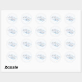 Sticker Rond Baby shower nuage bleu aquarelle (Feuille)