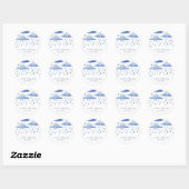 Sticker Rond Baby shower nuages aquarelle (Feuille)