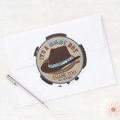 Sticker Rond Baby shower occidental Casquette Cowboy Stetson (Enveloppe)
