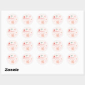Sticker Rond Baby shower Océan Rose Summer Favoriser (Feuille)