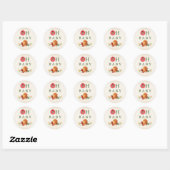 Sticker Rond Baby shower Oh Baby Pasta & Pacifiers (Feuille)