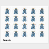 Sticker Rond Baby shower Ouest Blue Jean Boy (Feuille)