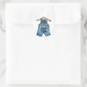 Sticker Rond Baby shower Ouest Blue Jean Boy (Sac)