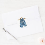 Sticker Rond Baby shower Ouest Blue Jean Boy (Enveloppe)