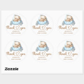 Sticker Rond Baby shower ours bébé en peluche (Feuille)