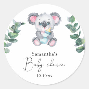 Sticker Rond Baby shower Ours de Koala