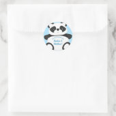 Sticker Rond Baby shower Ours Panda Bleu (Sac)
