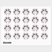 Sticker Rond Baby shower Ours Panda Rose (Feuille)