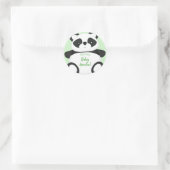 Sticker Rond Baby shower Ours Panda Vert (Sac)