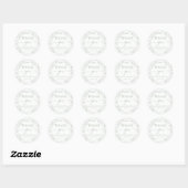 Sticker Rond Baby shower Ours Toile Sage (Feuille)