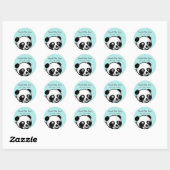 Sticker Rond Baby shower Panda (Feuille)