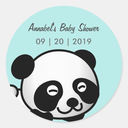 Sticker Rond Baby shower Panda (Devant)