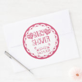 Sticker Rond Baby shower Papel Picado Enveloppe Fiesta rose cha (Enveloppe)