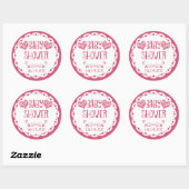 Sticker Rond Baby shower Papel Picado Enveloppe Fiesta rose cha (Feuille)