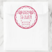 Sticker Rond Baby shower Papel Picado Enveloppe Fiesta rose cha (Sac)