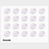 Sticker Rond Baby shower papillon Lilac fille (Feuille)