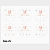 Sticker Rond Baby shower papillon Merci (Feuille)