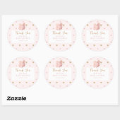 Sticker Rond Baby shower papillon Merci (Feuille)