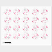 Sticker Rond Baby Shower Papillon Mignon (Feuille)