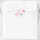 Sticker Rond Baby Shower Papillon Mignon (Sac)