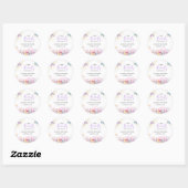 Sticker Rond Baby shower papillon pourpre Baby (Feuille)