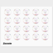 Sticker Rond Baby shower papillon pourpre Baby (Feuille)