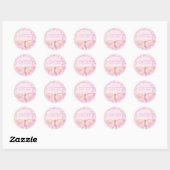 Sticker Rond Baby shower papillon rose et pourpre (Feuille)