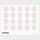 Sticker Rond Baby shower papillon rose fille (Feuille)