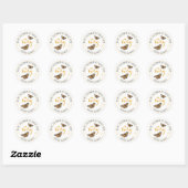 Sticker Rond Baby shower par enveloppe papillon du courrier (Feuille)