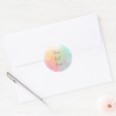Sticker Rond Baby Shower Pastel Aquarelle, Anniversaire (Enveloppe)