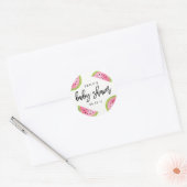 Sticker Rond Baby Shower Pastèque (Enveloppe)
