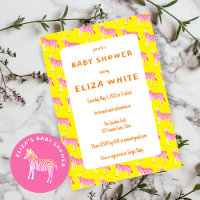 Baby shower personnalisé Zèbres colorés mignons