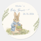 Sticker Rond Baby shower Peter Rabbit (Devant)