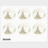Sticker Rond Baby shower Peter Rabbit (Feuille)