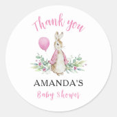 Sticker Rond Baby shower Peter Rabbit (Devant)