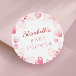 Sticker Rond Baby Shower Petit Cœur Sucré