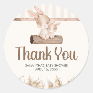 Sticker Rond Baby Shower Petit Lapin
